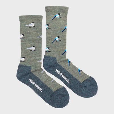 Men’s Chickadee &amp; Magpie Merino Wool Socks