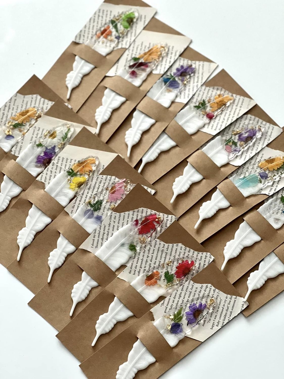 White pigment &amp; Flower Bookmark