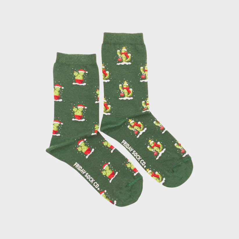 Women&#39;s Ugly Christmas Cactus Socks