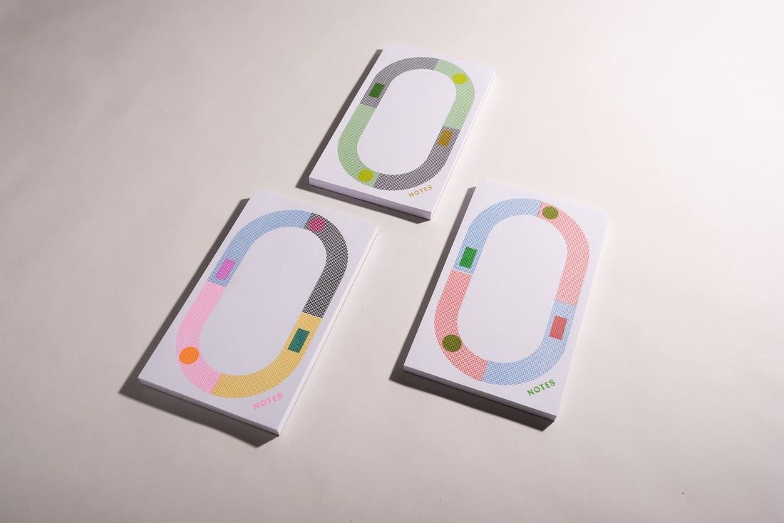 Racetrack Notepads - assorted colours