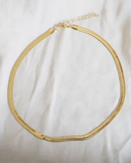 Serena Gold Herringbone Necklace