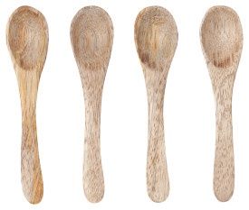 Set/4 Mango Wood Mini Spoons