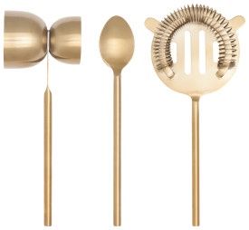 Set/3 Bar Tools Matte Gold