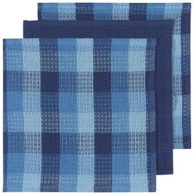 Check Indigo Dishcloths Set of 3