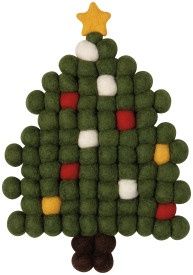 Christmas Tree Felt Wool Trivet