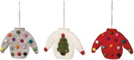 Ugly Xmas Sweater Felt Christmas Tree Ornaments