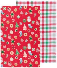 Cookie Exchange Christmas Dishtowels Set of 2