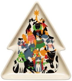 Kitty Carol Christmas Shaped Dish