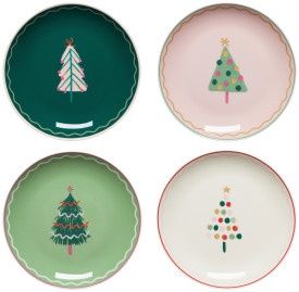 Glitzmas Appetizer Christmas Plates Set of 4