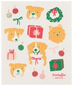 Holiday Hounds Christmas Swedish Dishcloth