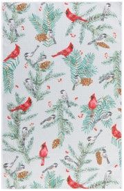 Birds &amp; Boughs Christmas Recycled Microfibre Dishtowel