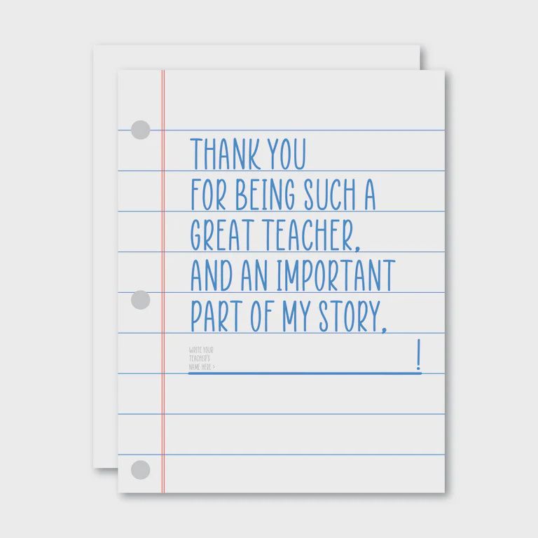 Thank You For Being Such a Great Teacher