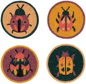 Coaster Set/4 Beaded Amulet