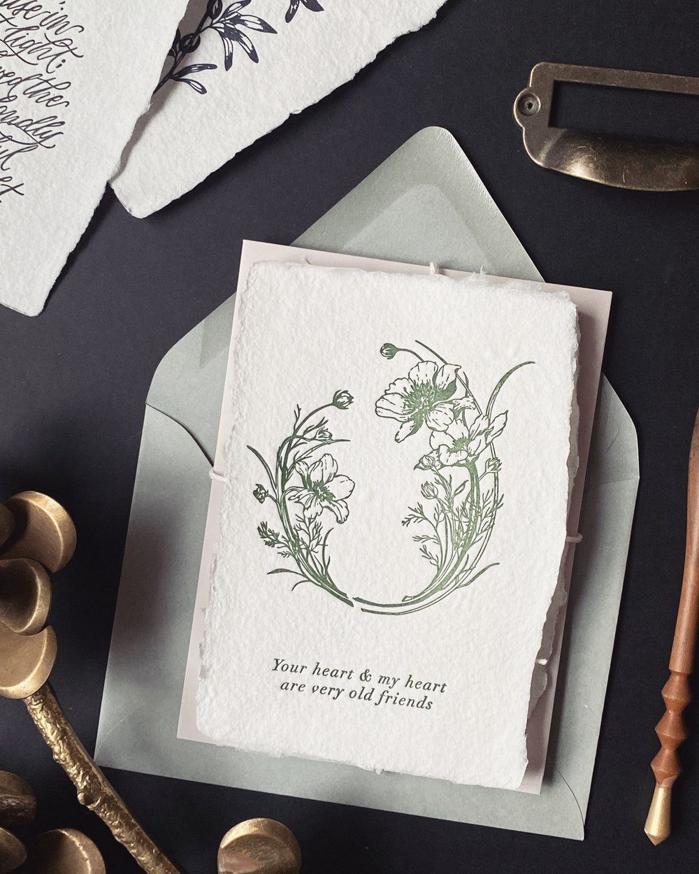 Old Friends Letterpress Card
