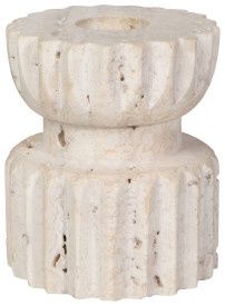 Iona Travertine Candle Holder Short 3in