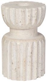 Iona Travertine Candle Holder Tall 4in