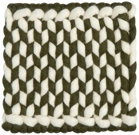 Trivet Wool Braid Olive Branch