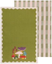 Dishtowel Set/2 Mushroom Gems