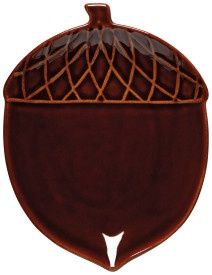 Shaped Dish Oak and Acorn