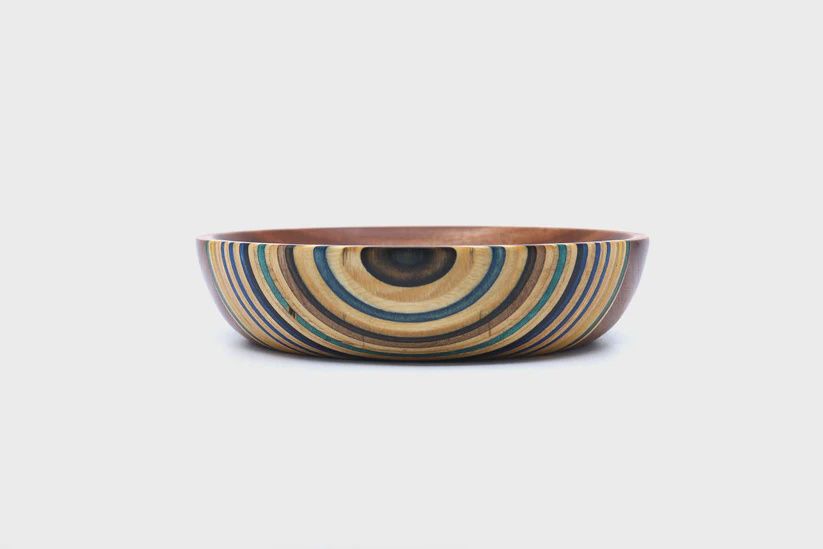 SKATEBOARD &amp; WALNUT ART BOWL