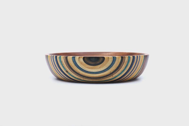 SKATEBOARD &amp; WALNUT ART BOWL
