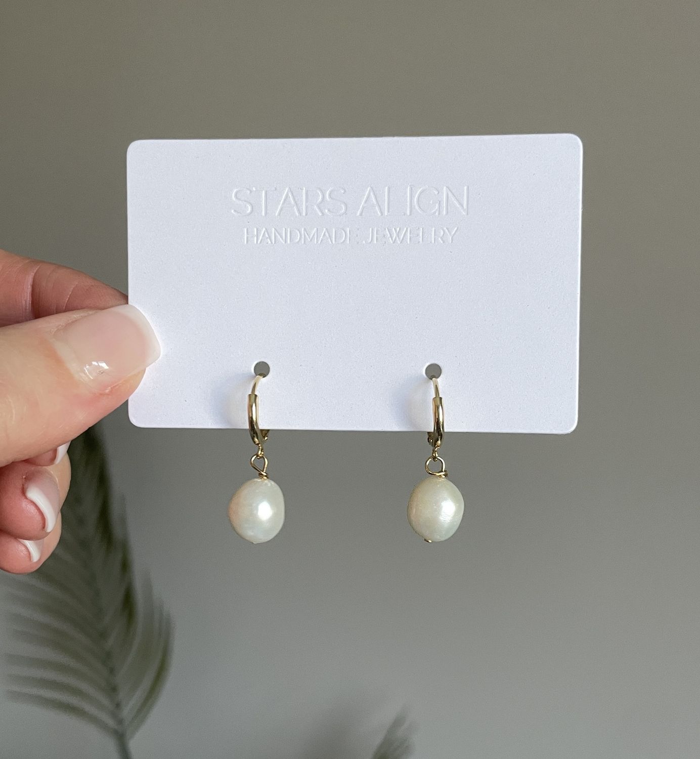Gold Filled Pearl Hoop Earrings