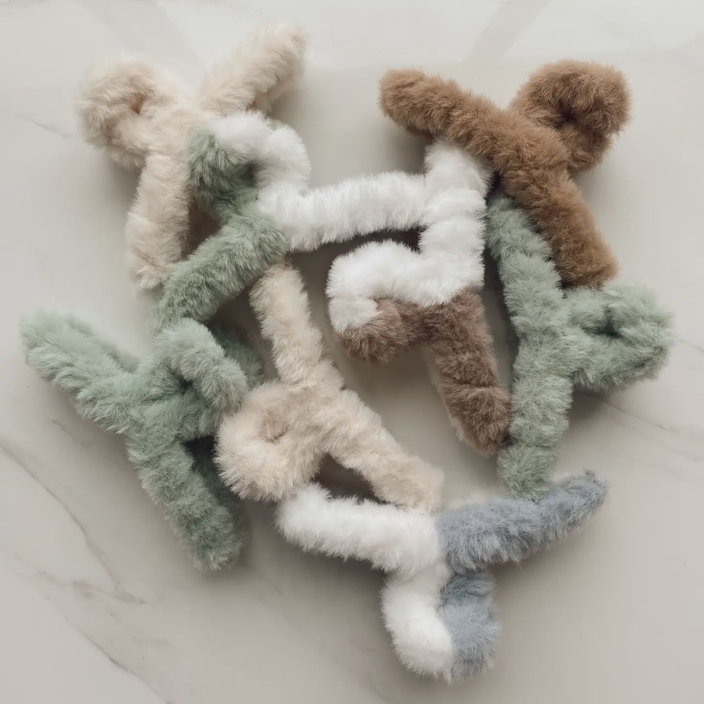 Fuzzy Teddy - Hair Claw Clip