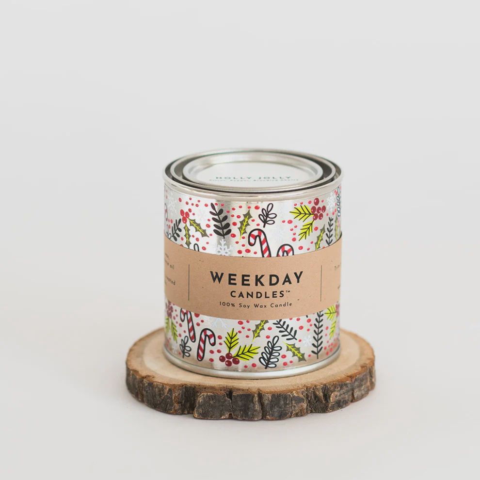 Holly Jolly Paint Tin Candle