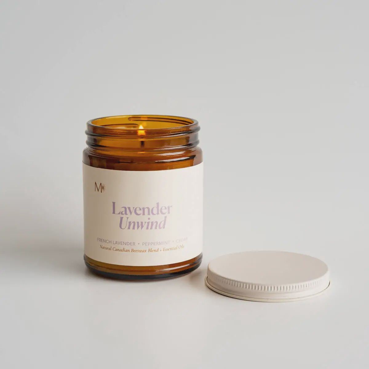 Lavender Unwind | All-Natural Canadian Beeswax Candle Jar