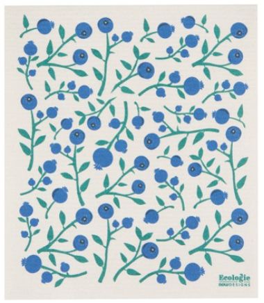 Swedish Sponge Towel, Design: Blueberries