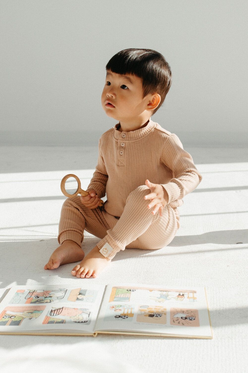 Ribbed Lounge Set, Colour: Clay, Size: 6-12 m