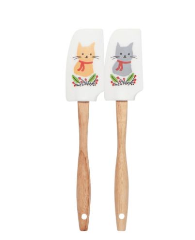 Mini Silicone Spatula Set of 2, Design: Jingle cat