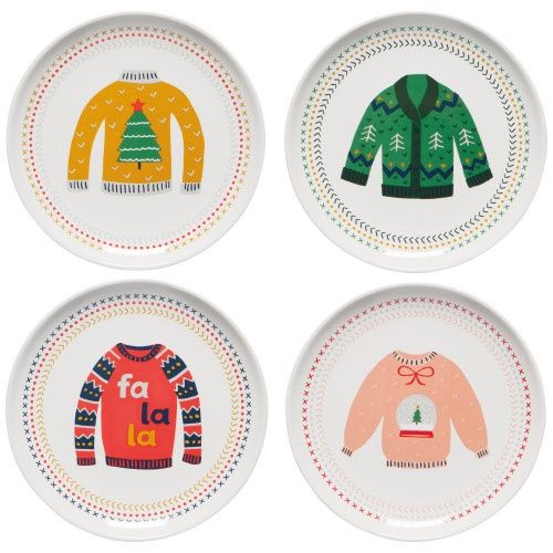 Set/4 Appie Plates, Design: Ugly Xmas