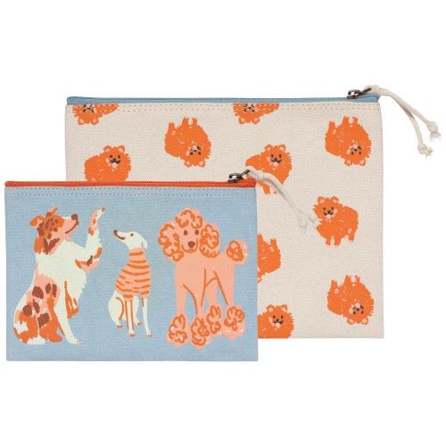 Zipper Pouch Set of 2, Design: Puppos