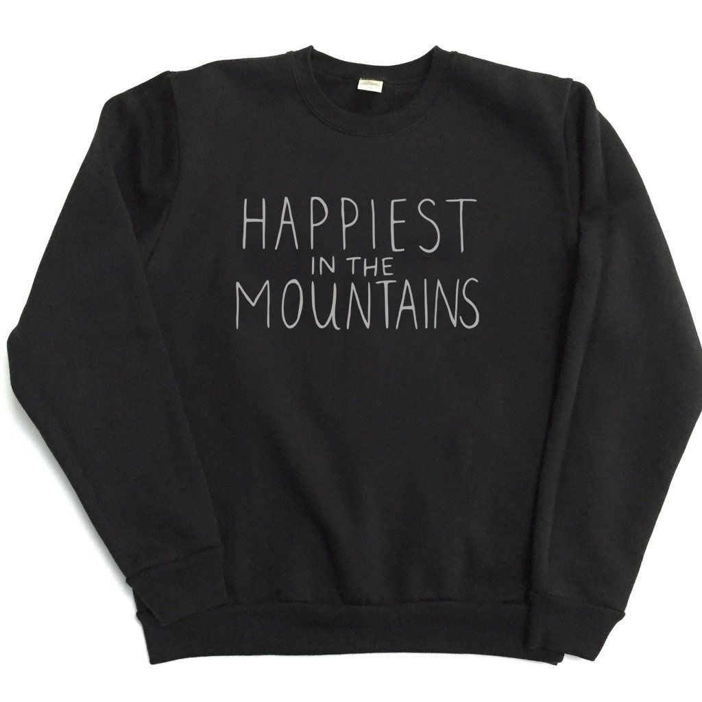 Adult Unisex Sweatshirts, Colour: Black, Design: Mountains, Size: Small