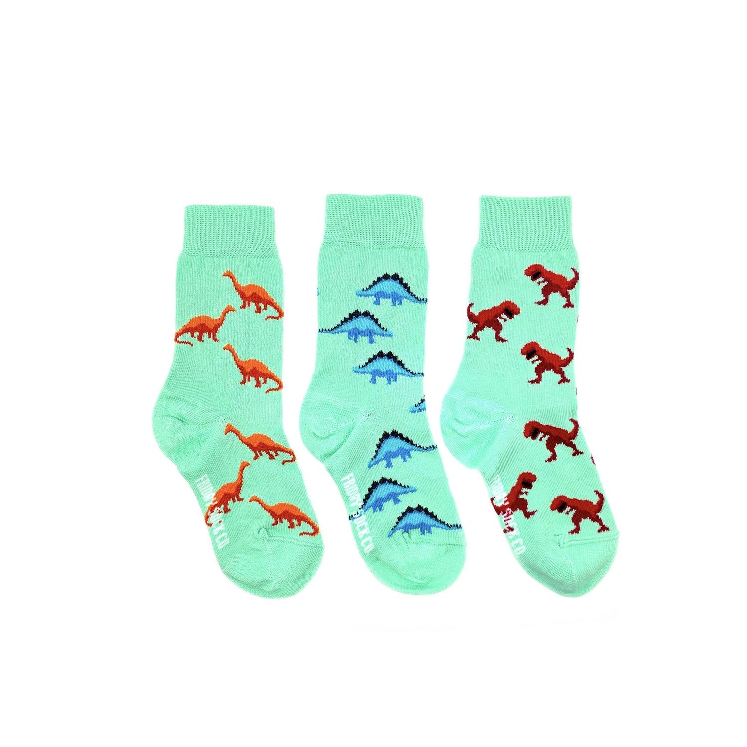 Kid's Stegosaurus, T-Rex, &amp; Brontosaurus Dinosaur Socks, Size: Age 1 - 2