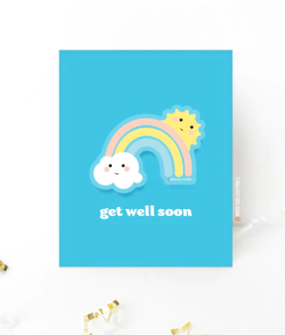 Card + Sticker, Design: Get Well Soon