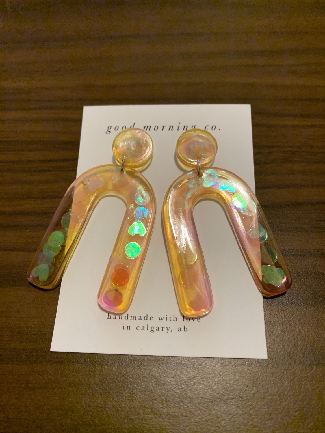 Glitter Bomb Earrings, Colour: Orange