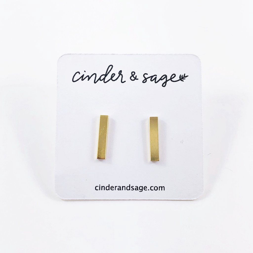 SET THE BAR STUDS, Colour: Gold