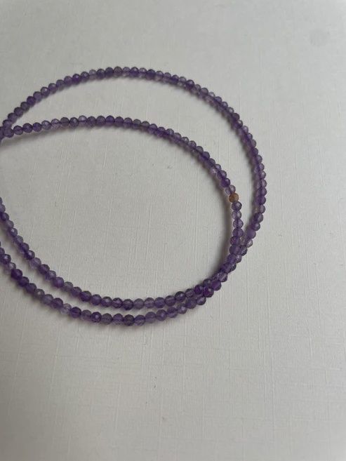 Dainty 2mm Gemstone Choker, Colour: Amethyst
