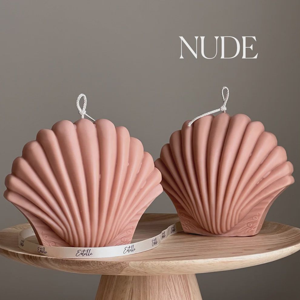 Huge Sea Shell Candle, Colour: Nude