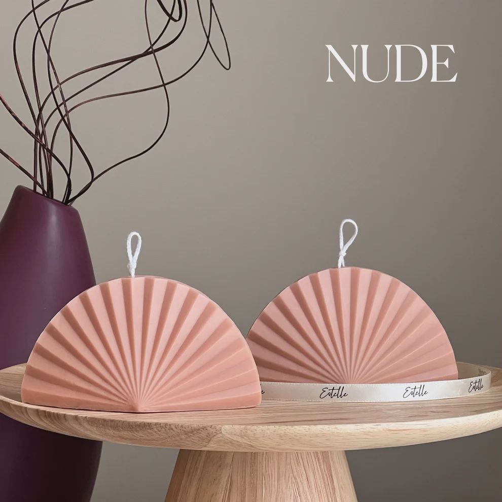 Origami Shell Candle, Colour: Nude
