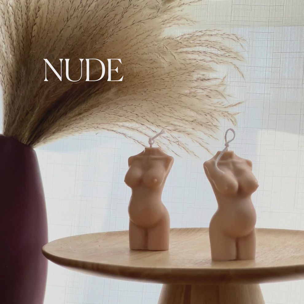 Pregnant Body Candle, Colour: Nude
