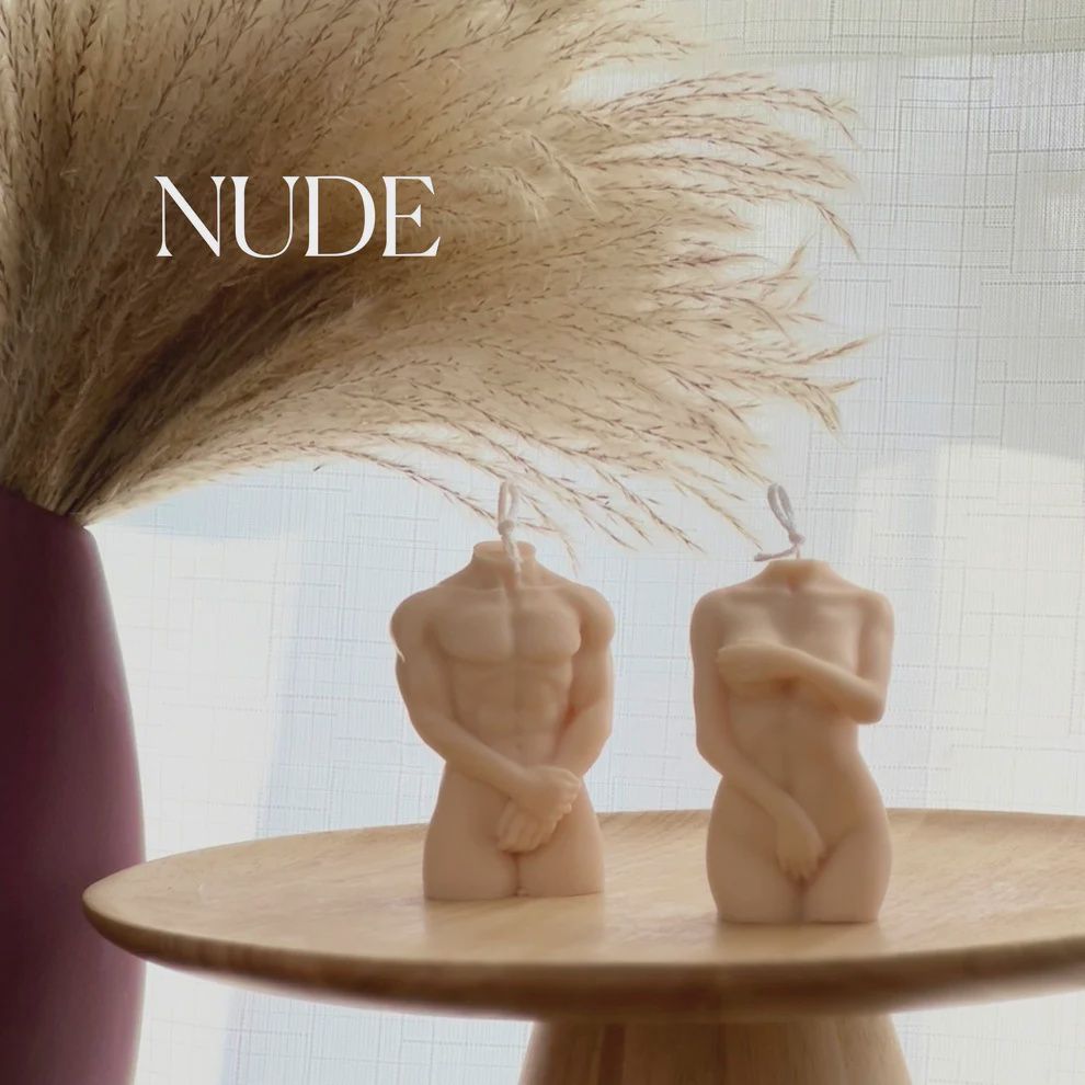 Shy Body Female/Male Candle Set, Colour: Nude