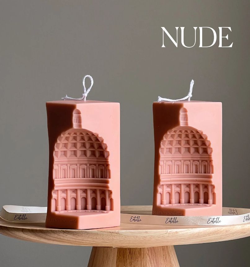 Capitol Architecture Shaped Candle, Colour: Nude