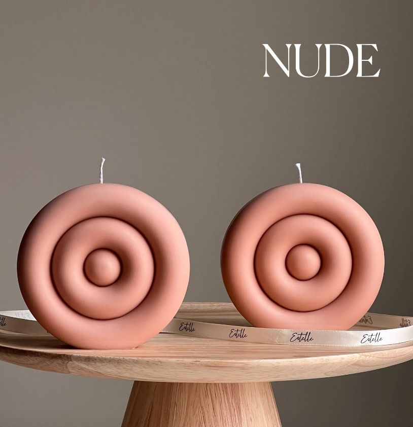 Round Trendy  Candle, Colour: Nude
