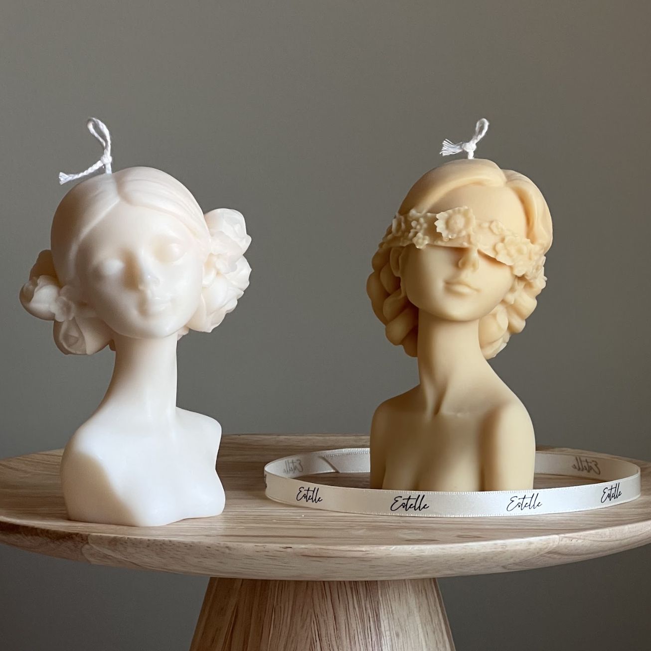 Girl With Flowers Candle, Colour: Nude