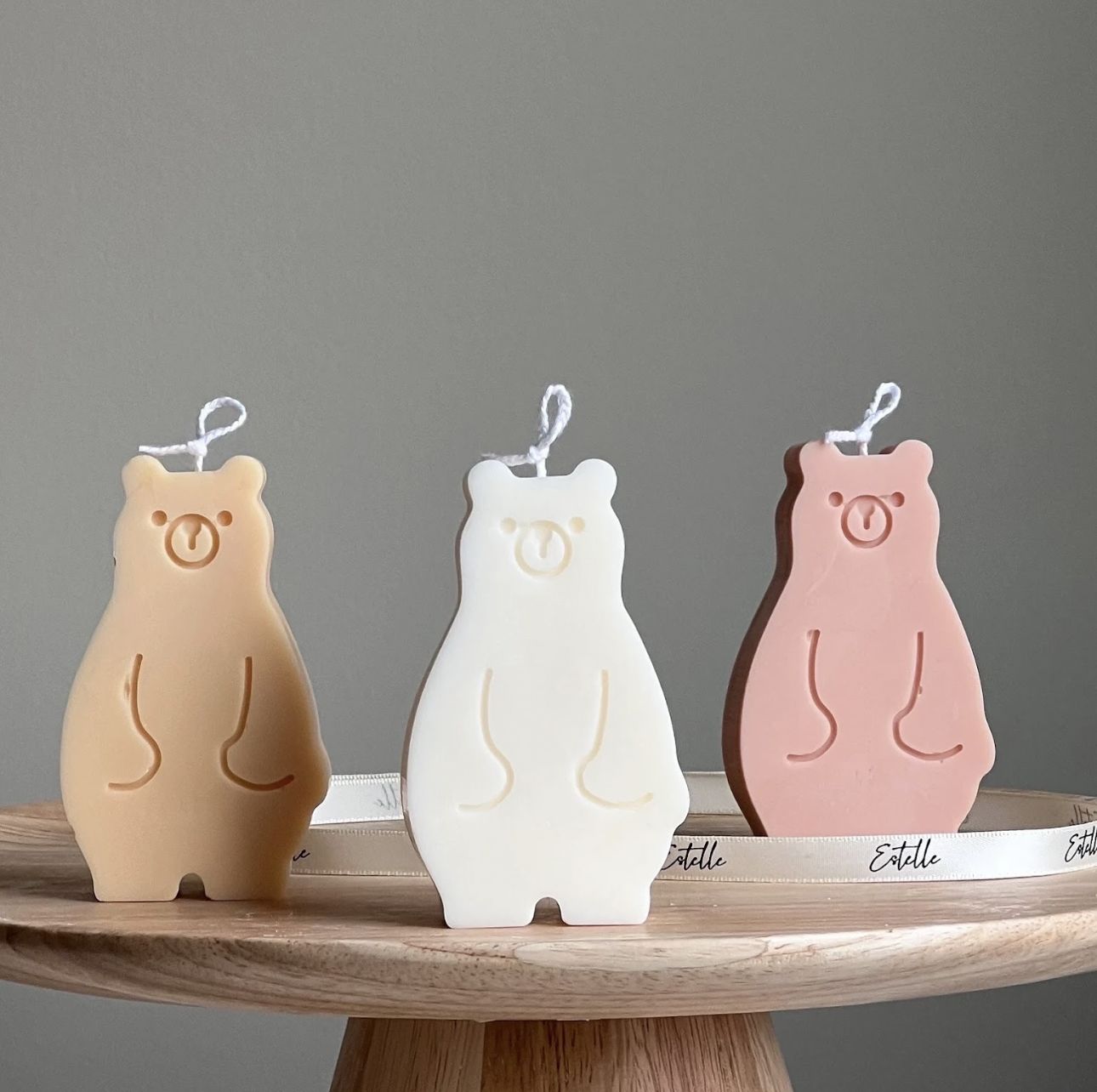 Cute Teddy Candle, Colour: Nude