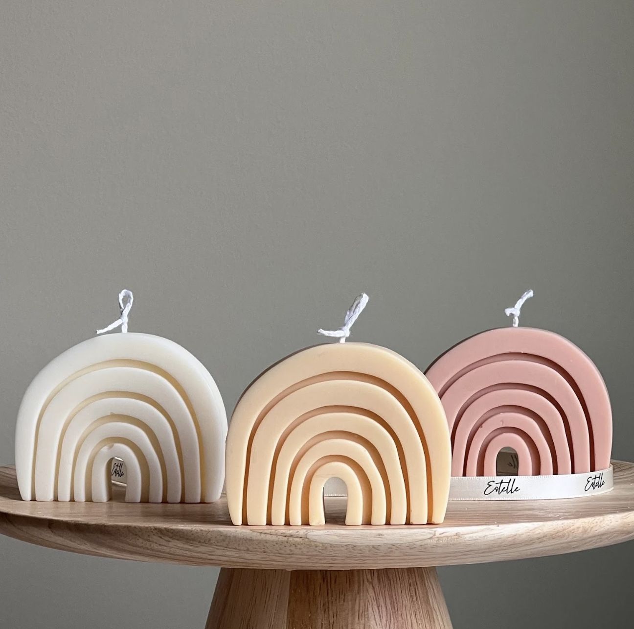 Cute Rainbow Candle, Colour: Nude