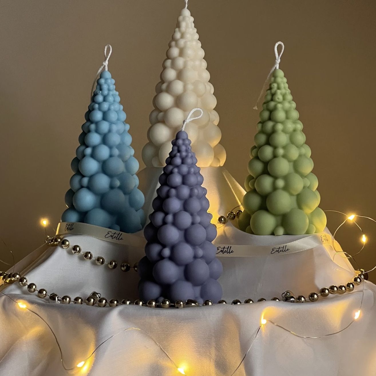 Bubble Christmas Tree Candle, Colour: Mint